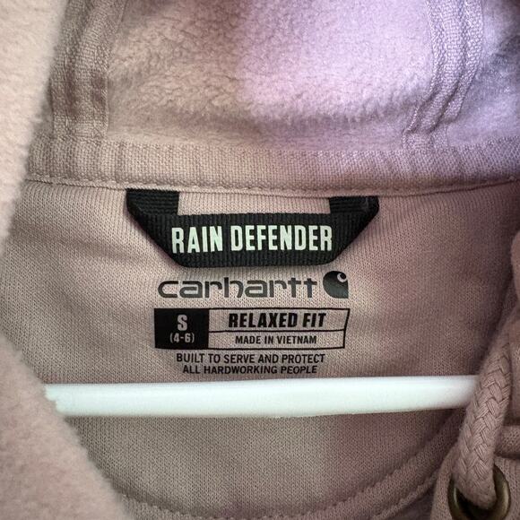 Carhartt Rain Defender Hoodie Sweatshirt Womens Small Purple Lavender Mauve - Picture 3 of 5